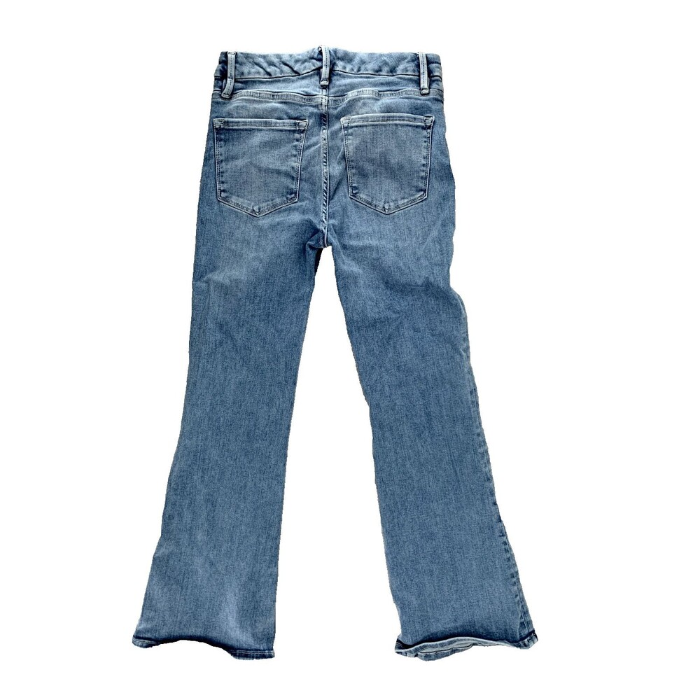 FRAME Le One Crop Mini Bootcut Jeans Light Wash High Rise Stretch Denim Size 1 - Picture 2 of 11